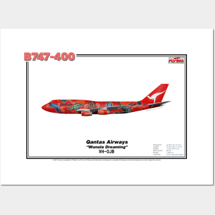 Boeing B747-400 - Qantas Airways "Wunala Dreaming" (Art Print) Posters and Art